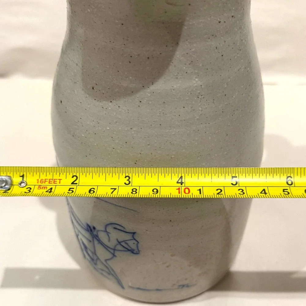 RARE Salmon Falls Stoneware Pitcher Horse Buggy 1992 Signed Crayton-Ackley
